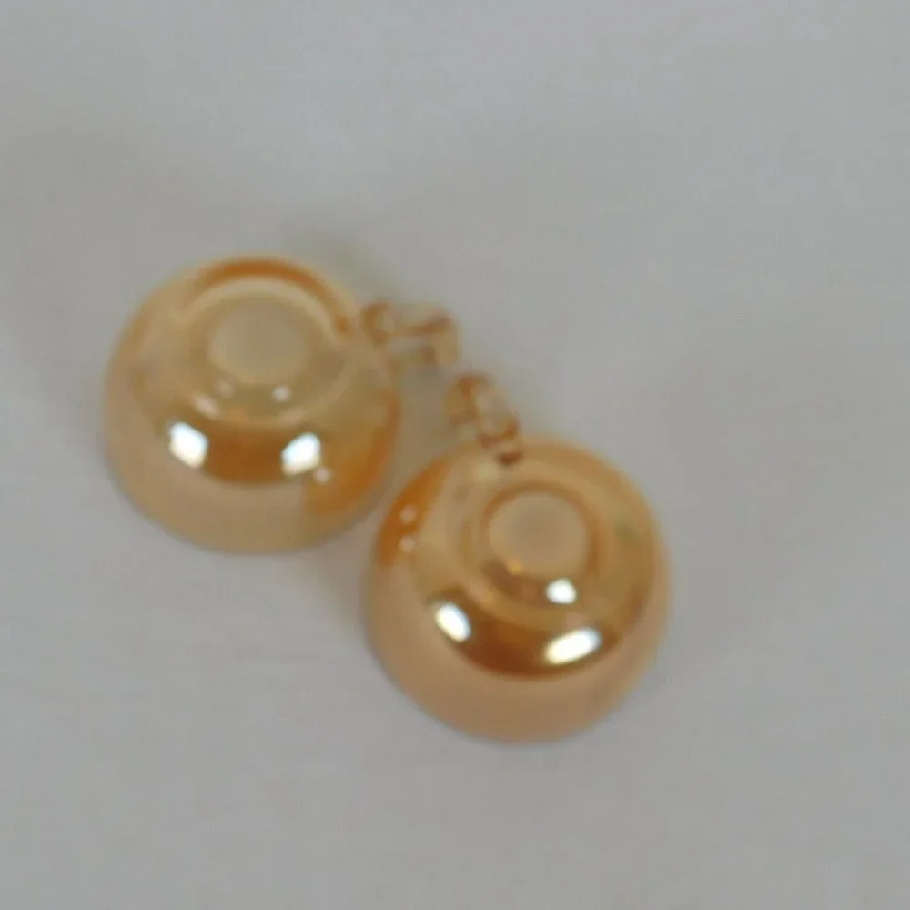 Set of 2 Jeanette Glass Moderne Marigold Iridescent Cup & Saucer Set Punch Cup - Picture 9 of 10